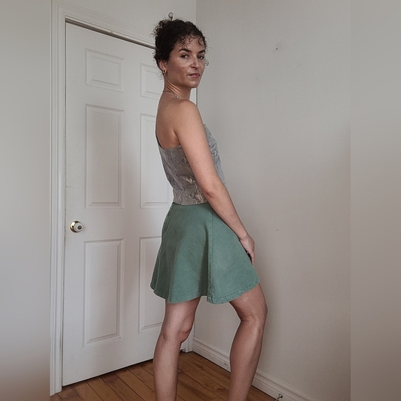 See By Chloé Green A-Line Cotton Women's Skirt - Picture 5 of 8